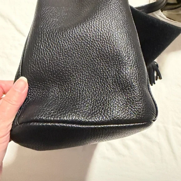 Valentino Black Leather Tote with Tassel - Picture 2 of 9